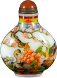 料胎畫琺瑯花鳥紋鼻煙壺
