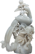 白玉鏤雕鳳棲牡丹